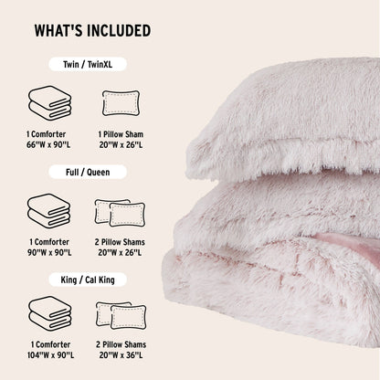 Intelligent Design Leena Shaggy Long Fur Comforter Mini Set