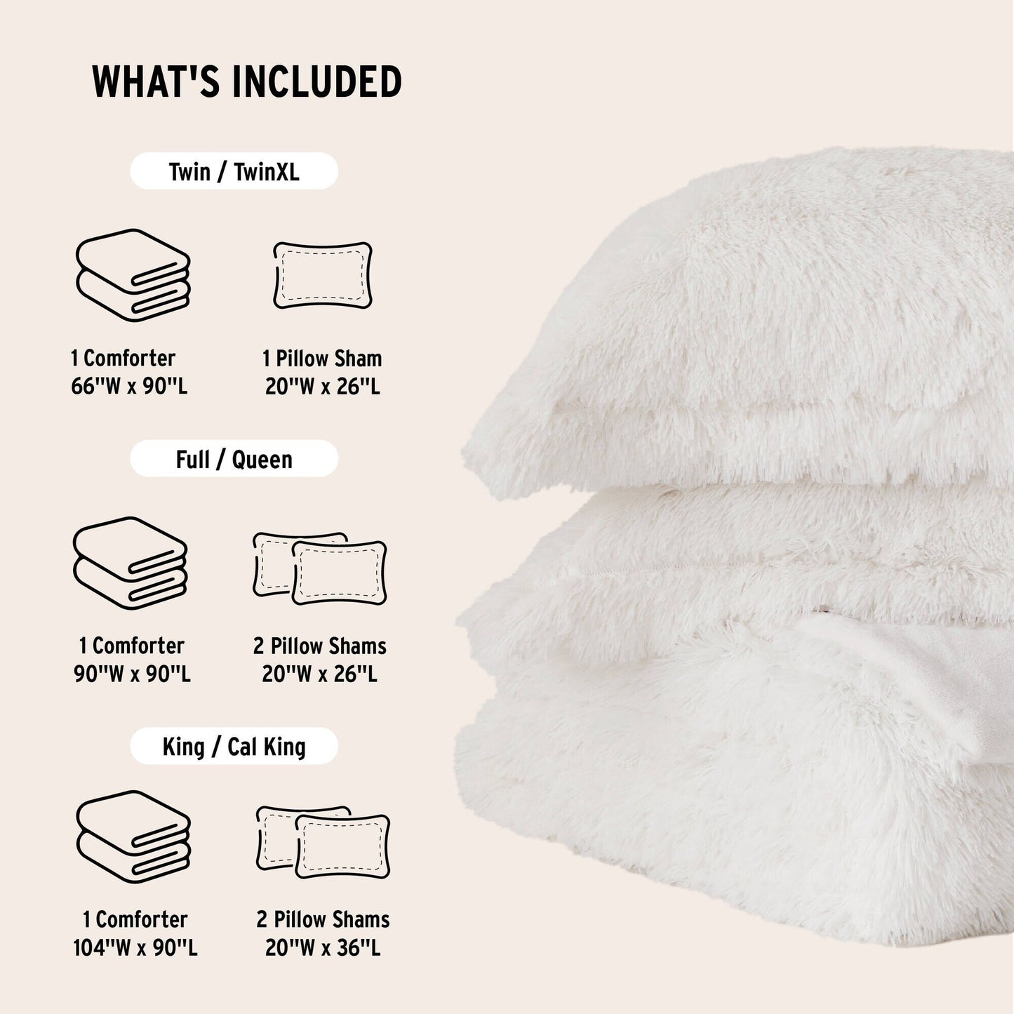 Intelligent Design Leena Shaggy Long Fur Comforter Mini Set