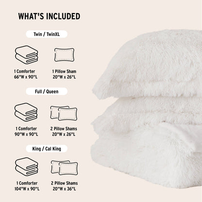 Intelligent Design Leena Shaggy Long Fur Comforter Mini Set