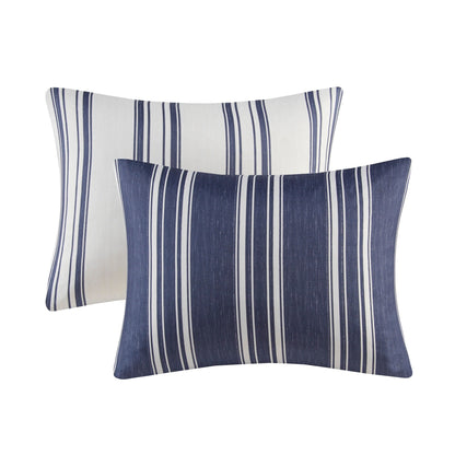Intelligent Design Miles Navy Striped Reversible Comforter Set