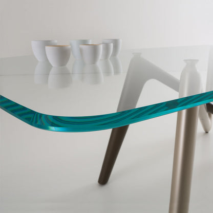 Table à manger rectangulaire en verre Isse
