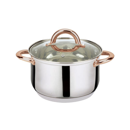 J&V Textiles 6 Piece Stainless Steel Casserole Set Pots and Lids Gray Size 16X9.50,18X10.50,20X12.50