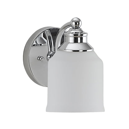 Jayne Iron/Frosted Glass Farmhouse Cottage LED Vanity Light, by JONATHAN Y