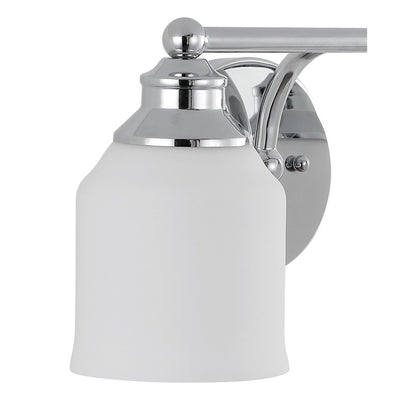 Jayne Iron/Frosted Glass Farmhouse Cottage LED Vanity Light, by JONATHAN Y