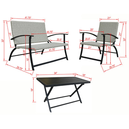 Jericho 4pcs Deep Seating Folding Set