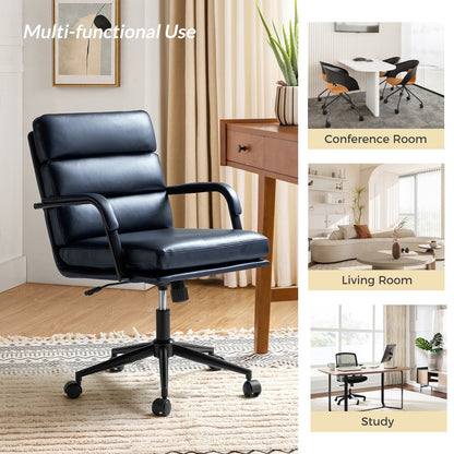 Joseph Modern Task Faux Leather Chair with Tilt Lock and Center Tilt by HULALA HOME