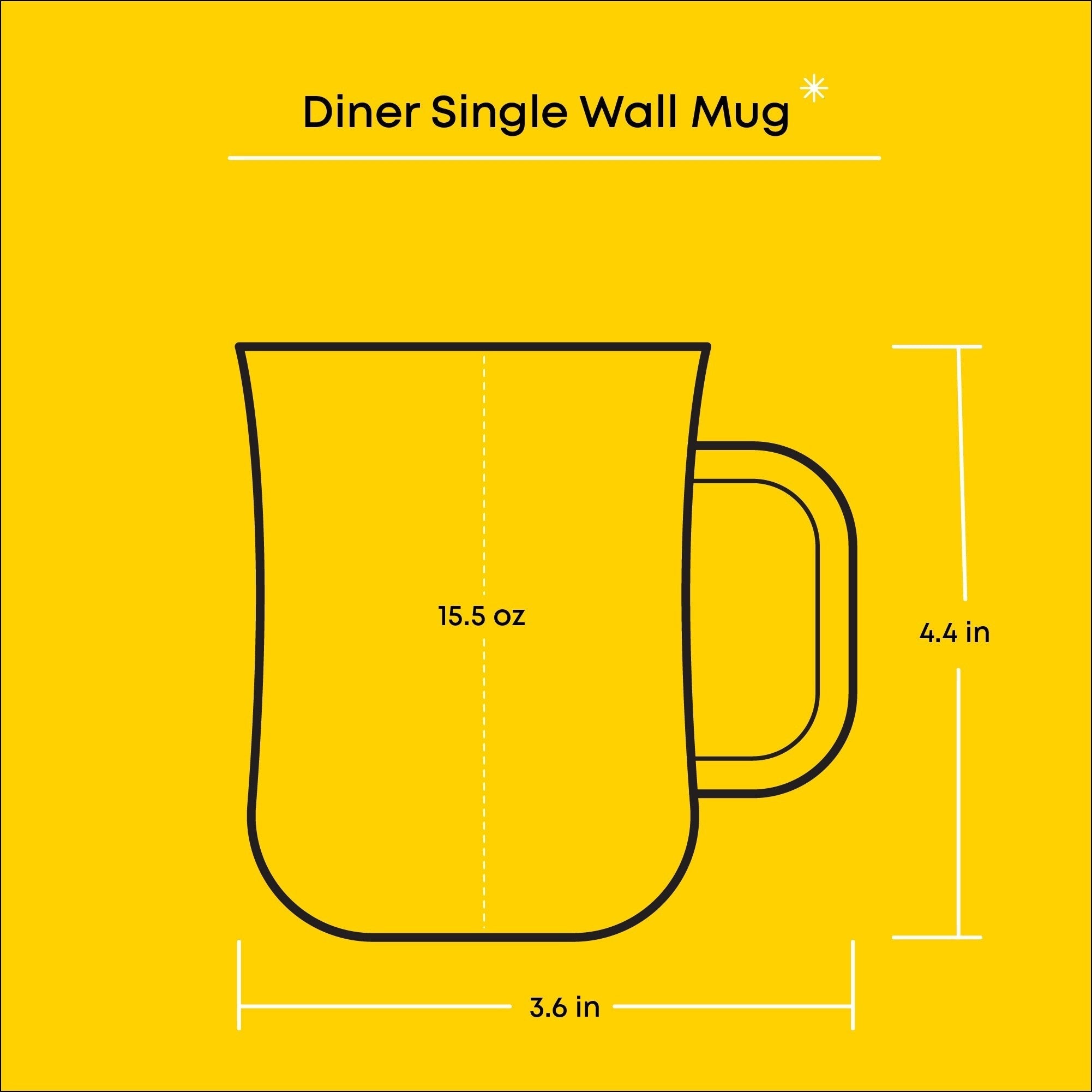 JoyJolt Diner Glass Coffee Mug with Handle - 16 oz