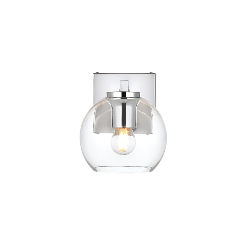 Julian 1 Light Black and Clear Bath Sconce