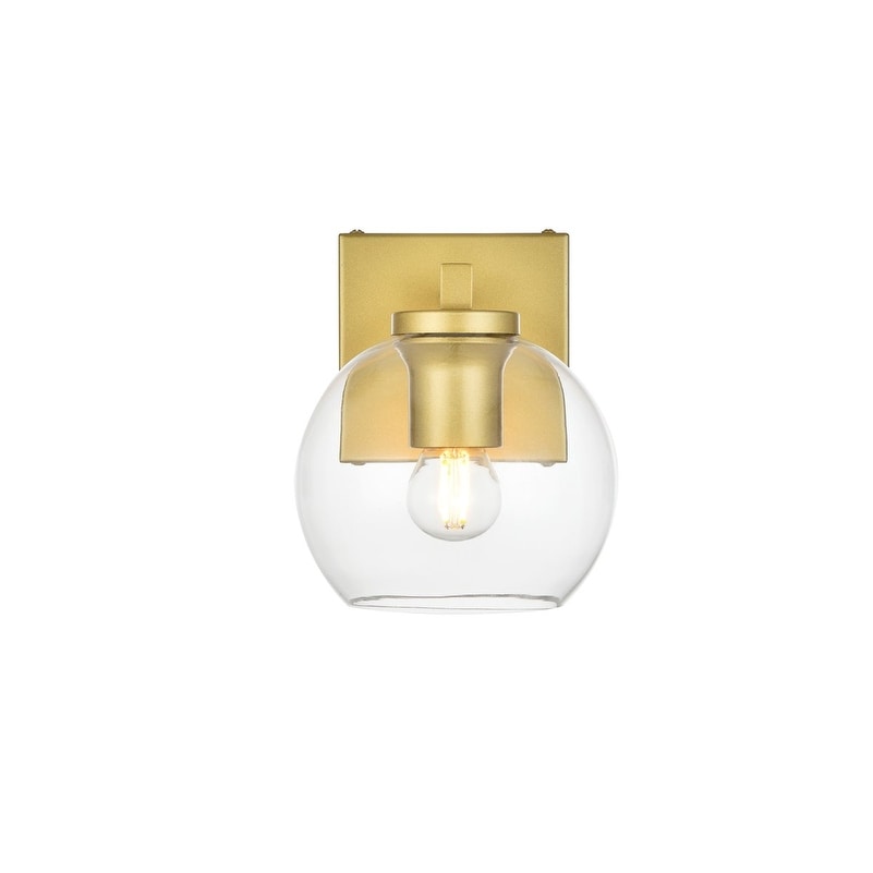 Julian 1 Light Black and Clear Bath Sconce