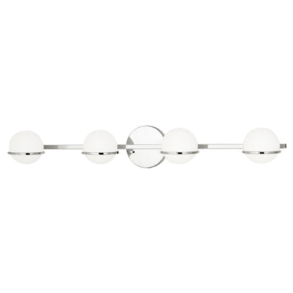 Justice Design Group EVOLV Fusion Centric 4-Light Bath Bar with Opal Glass Shade