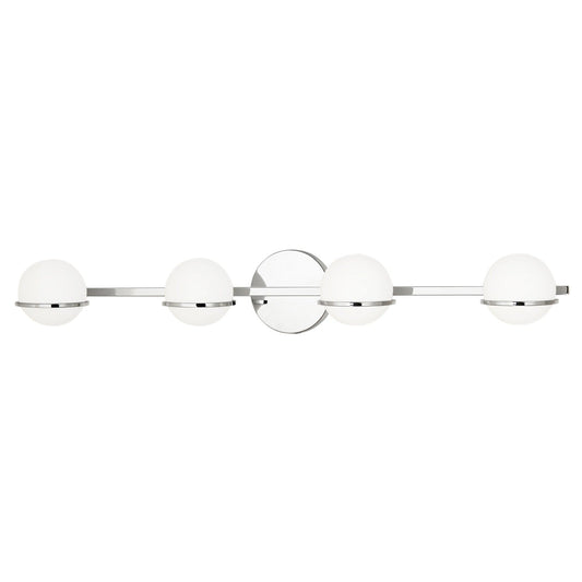 Justice Design Group EVOLV Fusion Centric 4-Light Bath Bar with Opal Glass Shade