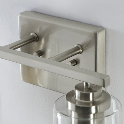 KAWOTI 2-Light Dimmable Bathroom Vanity Light with Clear Glass Shade