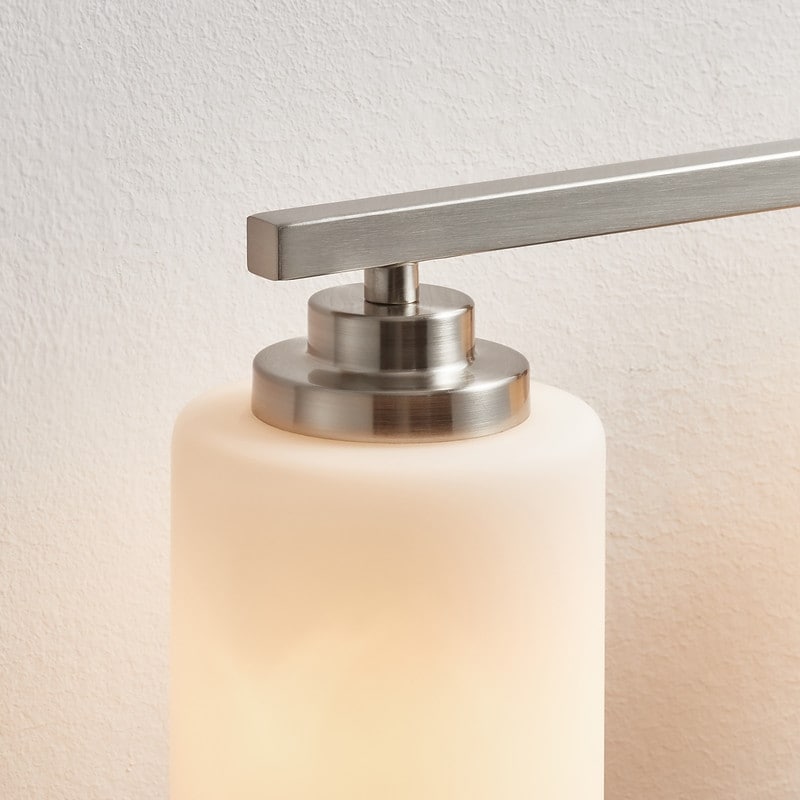 KAWOTI 4-Light Dimmable Bathroom Vanity Light with Frosted White Glass