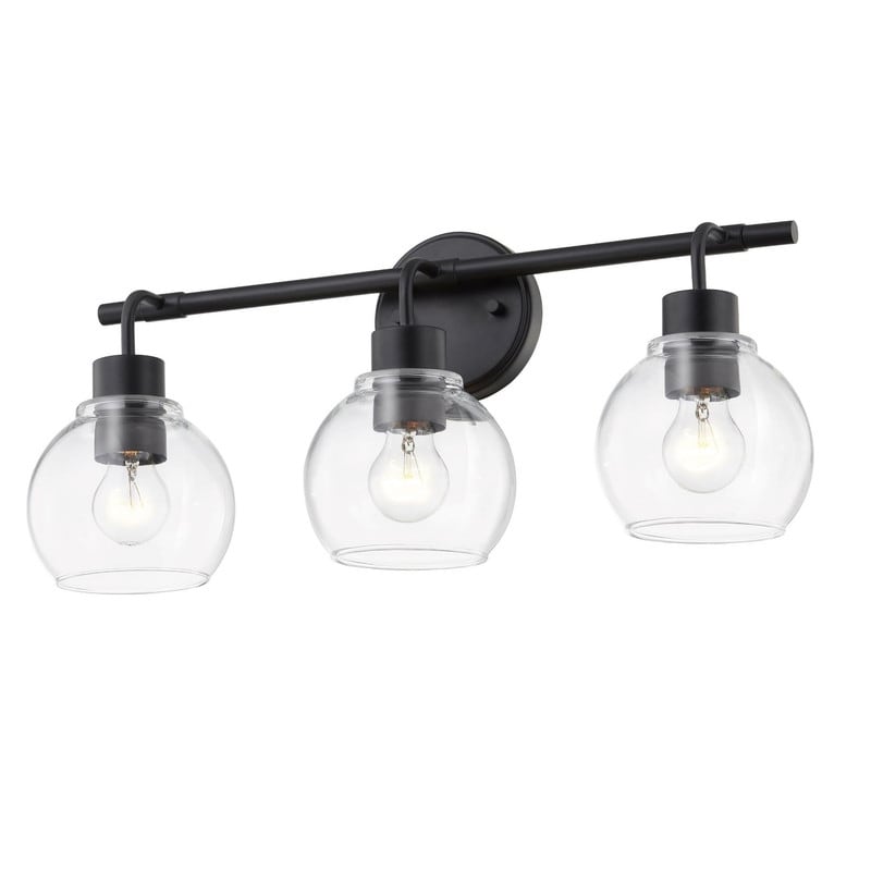 KAWOTI Dimmable Bathroom Vanity Light with Clear Glass Shades