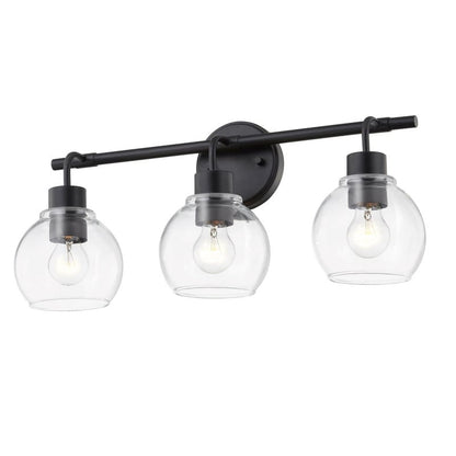 KAWOTI Dimmable Bathroom Vanity Light with Clear Glass Shades