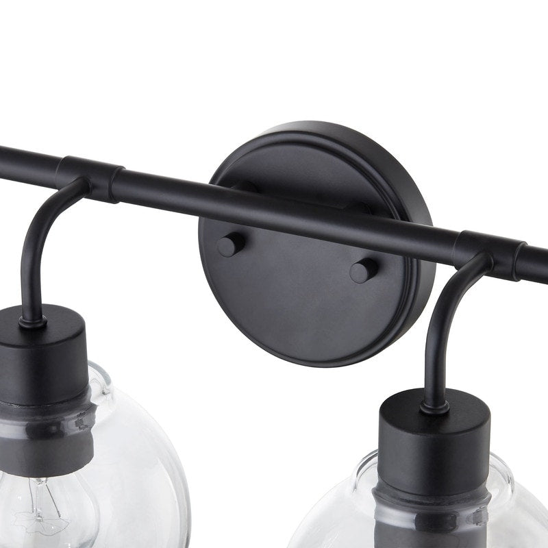 KAWOTI Dimmable Bathroom Vanity Light with Clear Glass Shades
