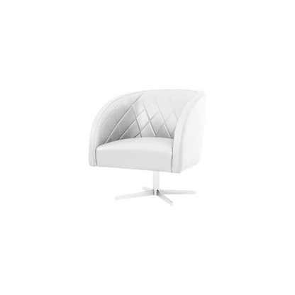 Chaise pivotante en cuir blanc Rombo