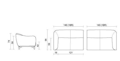 Canapé en cuir gris Kailesh