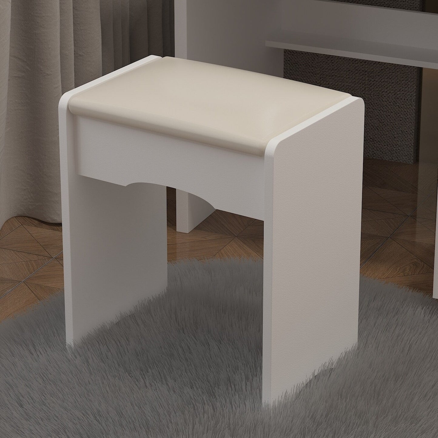 Kerrogee Makeup Vanity Set with Adjustable Lighted Mirror & Stool - 39.4L x 19.7W x 53.5H