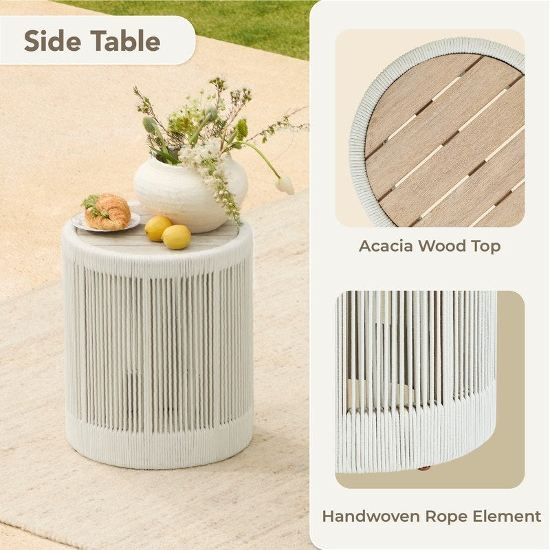 Khloe Outdoor Wood Patio Furniture Swivel Chair