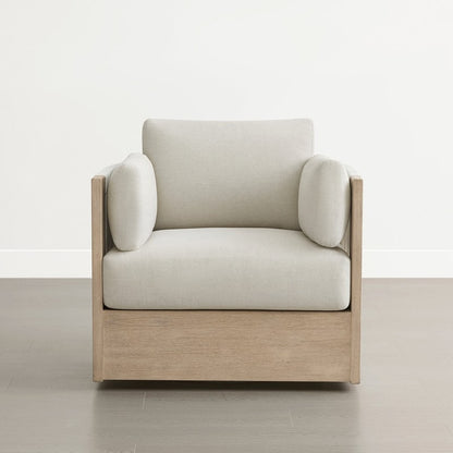 Khloe Outdoor Wood Patio Furniture Swivel Chair