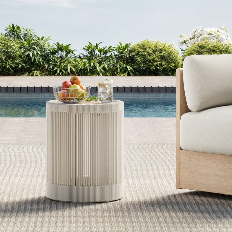 Khloe Outdoor Wood Patio Furniture Swivel Chair