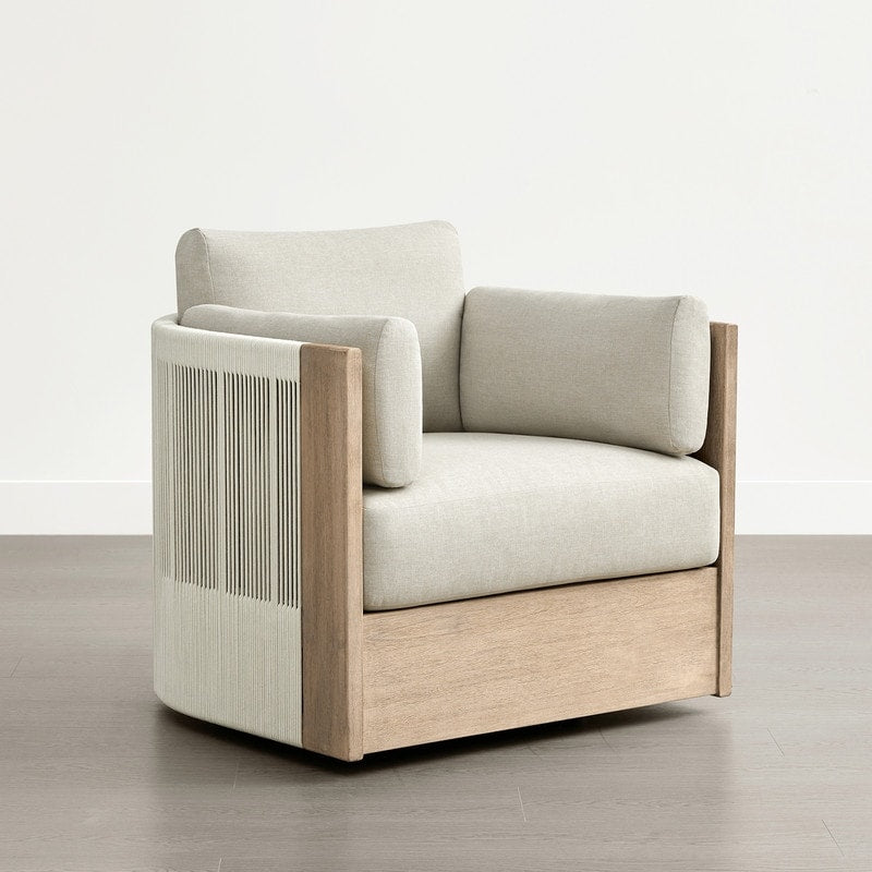Khloe Outdoor Wood Patio Furniture Swivel Chair
