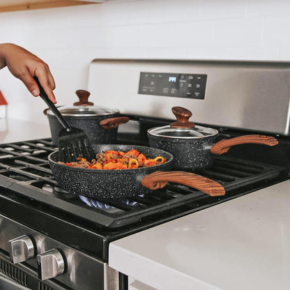 Kitchen Cookware Sets Nonstick, 12 Piece Pots and Pans Set Granite Cooking Set