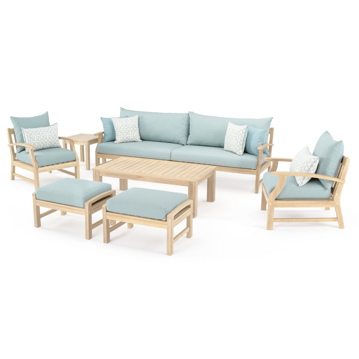 Kooper 8 Piece Sunbrella Outdoor Patio Sofa & Club Chair Set