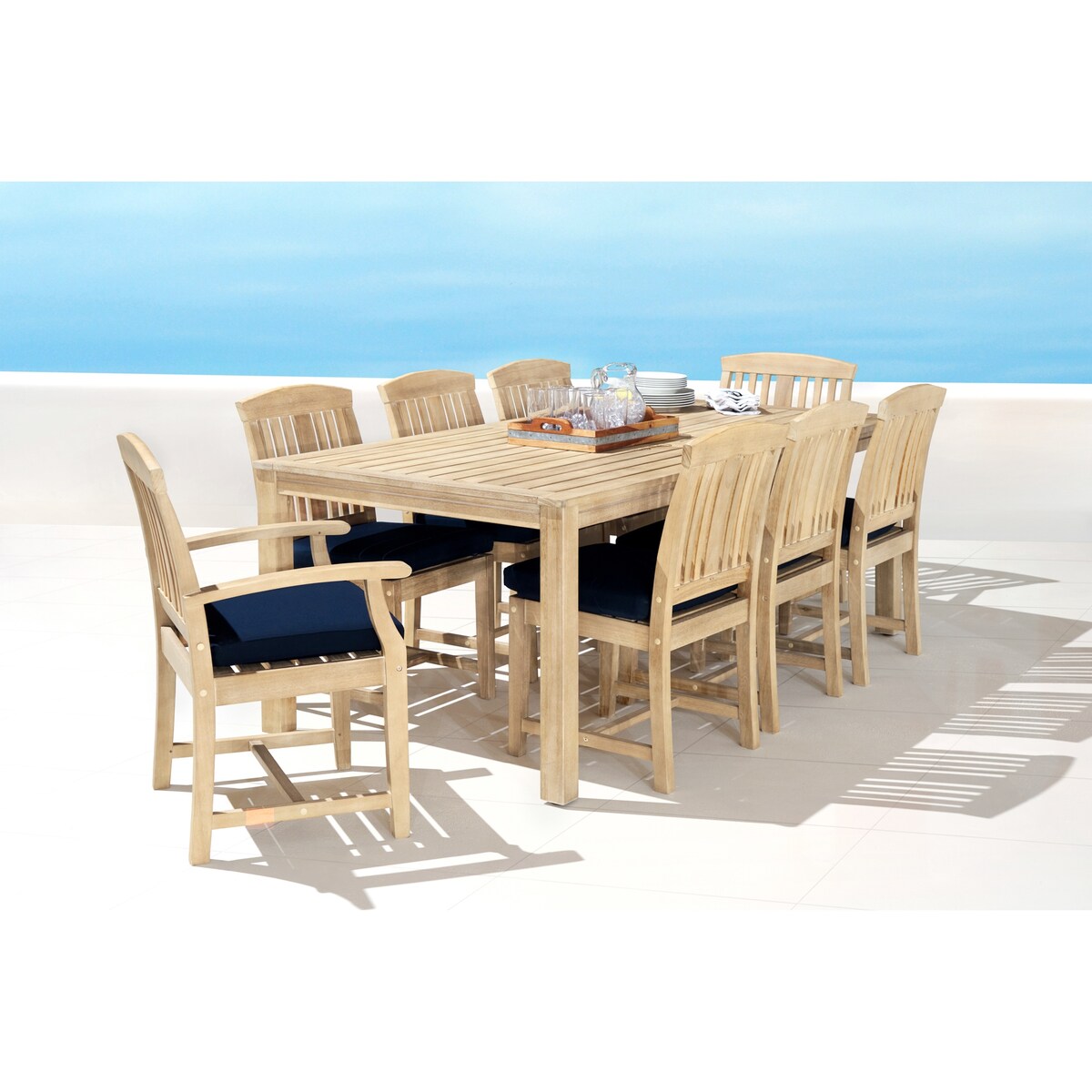 Kooper 9 Piece Sunbrella Outdoor Patio Dining Set