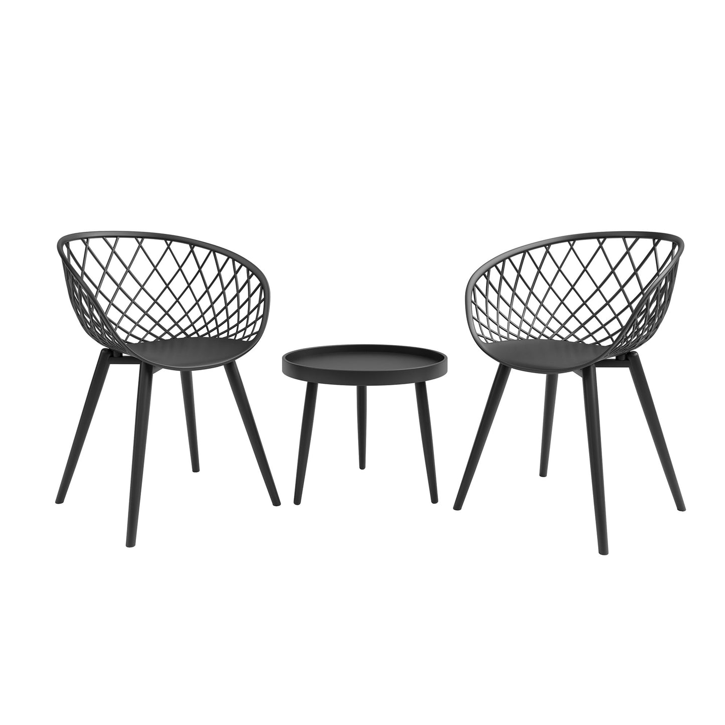 Jamesdar Kurv 3 Piece Mid-Century Modern Patio Chat Set