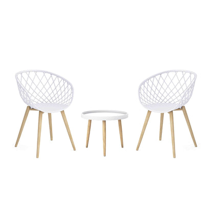 Jamesdar Kurv 3 Piece Mid-Century Modern Patio Chat Set