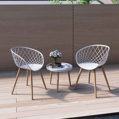 Jamesdar Kurv 3 Piece Mid-Century Modern Patio Chat Set