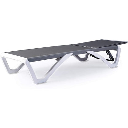 Kozyard Alan Full Flat Aluminum and Polypropylene Resin Legs Patio Reclining Adjustable Chaise Lounge