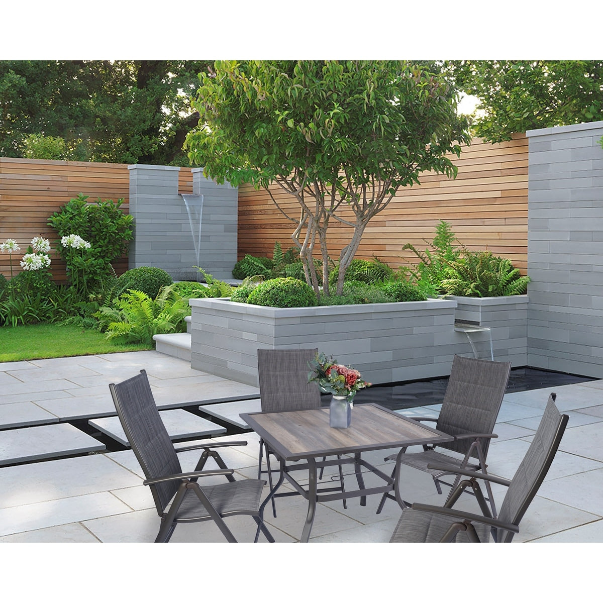 Kozyard Coolmen Outdoor Patio Dining Furniture 2-Pack Foldable Chairs