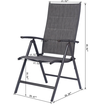 Kozyard Coolmen Outdoor Patio Dining Furniture 2-Pack Foldable Chairs