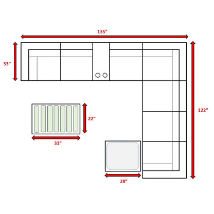 LSI 10 Piece Sectional Seating Group