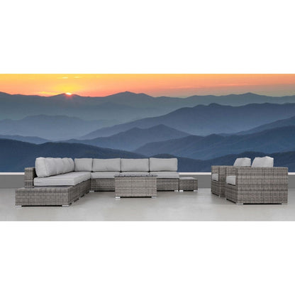 LSI 12 Piece Rattan Sectional Seating Group with Cushions