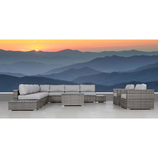 LSI 12 Piece Rattan Sectional Seating Group with Cushions