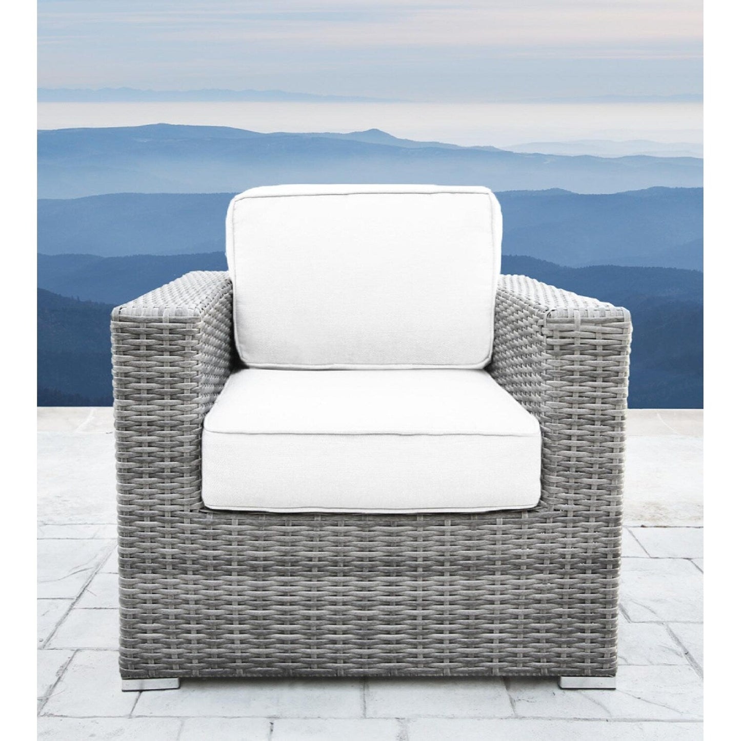 LSI 7 Piece Rattan Sunbrella Sectional Seating Group with Cushions