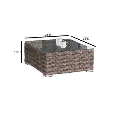 LSI 7 Piece Rattan Sunbrella Sectional Seating Group with Cushions