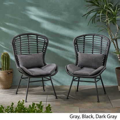 La Habra Outdoor Wicker Club Chairs (Set of 2) by Christopher Knight Home