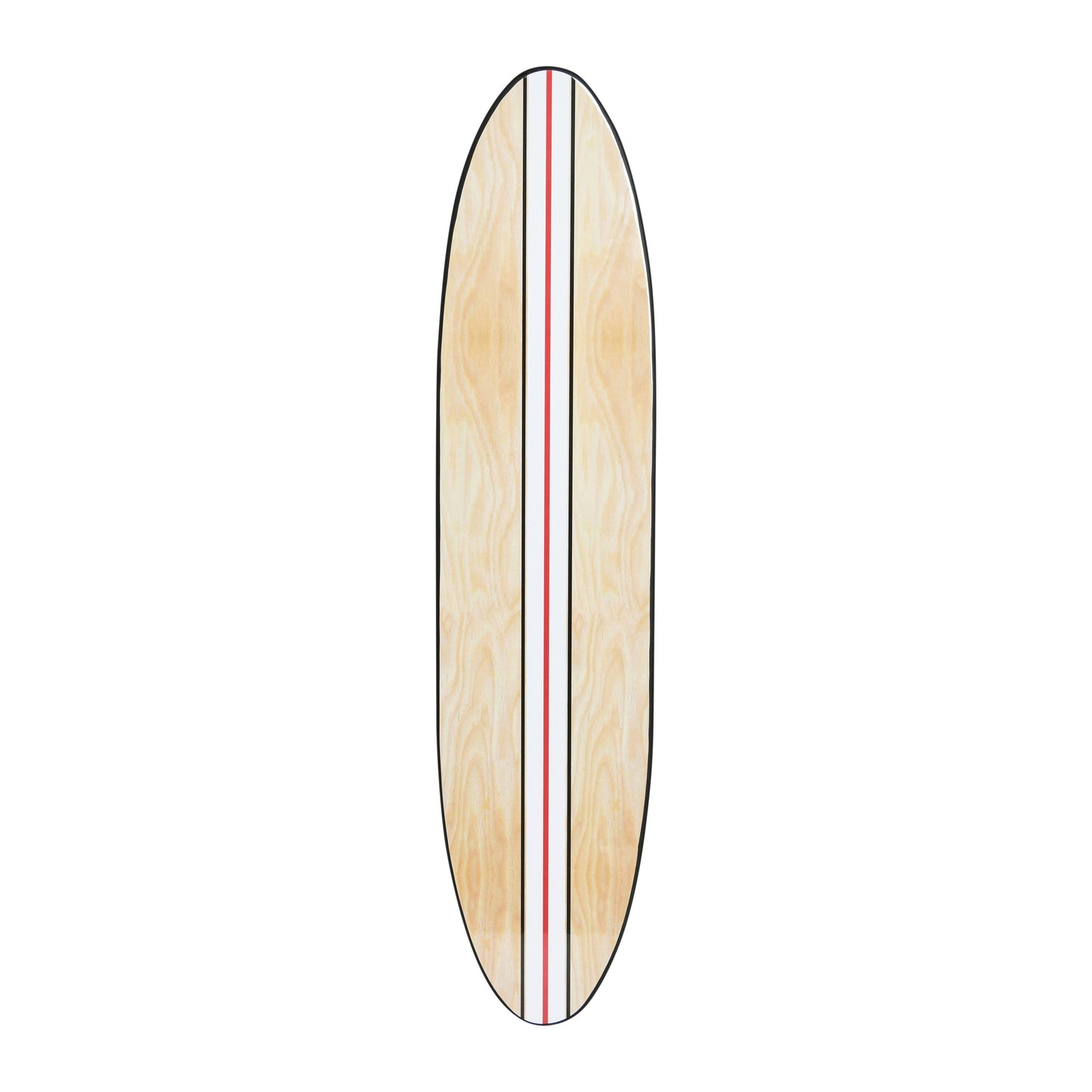 Lacquered Wood Surfboard Wall Décor