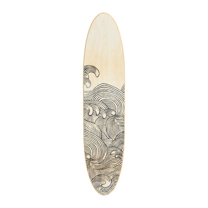 Lacquered Wood Surfboard Wall Décor