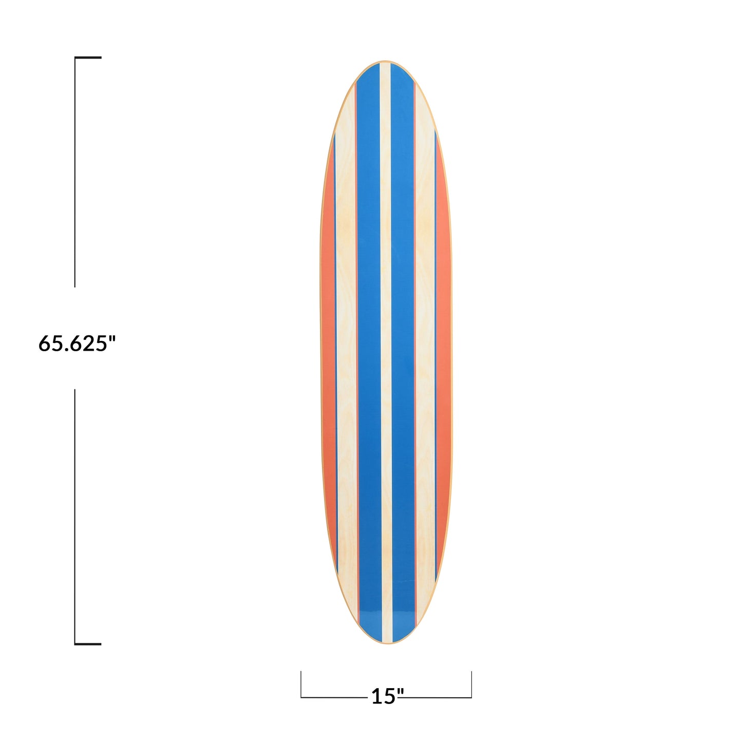 Lacquered Wood Surfboard Wall Décor