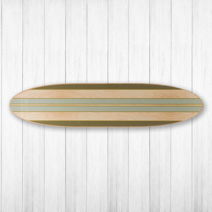 Lacquered Wood Surfboard Wall Décor