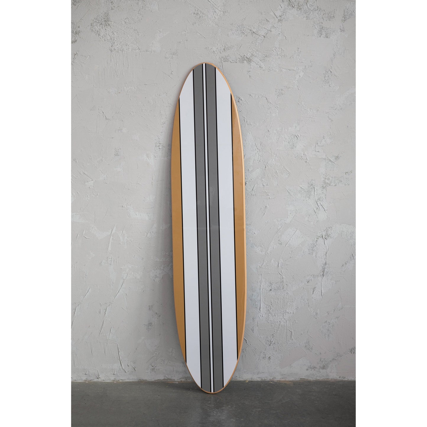 Lacquered Wood Surfboard Wall Décor