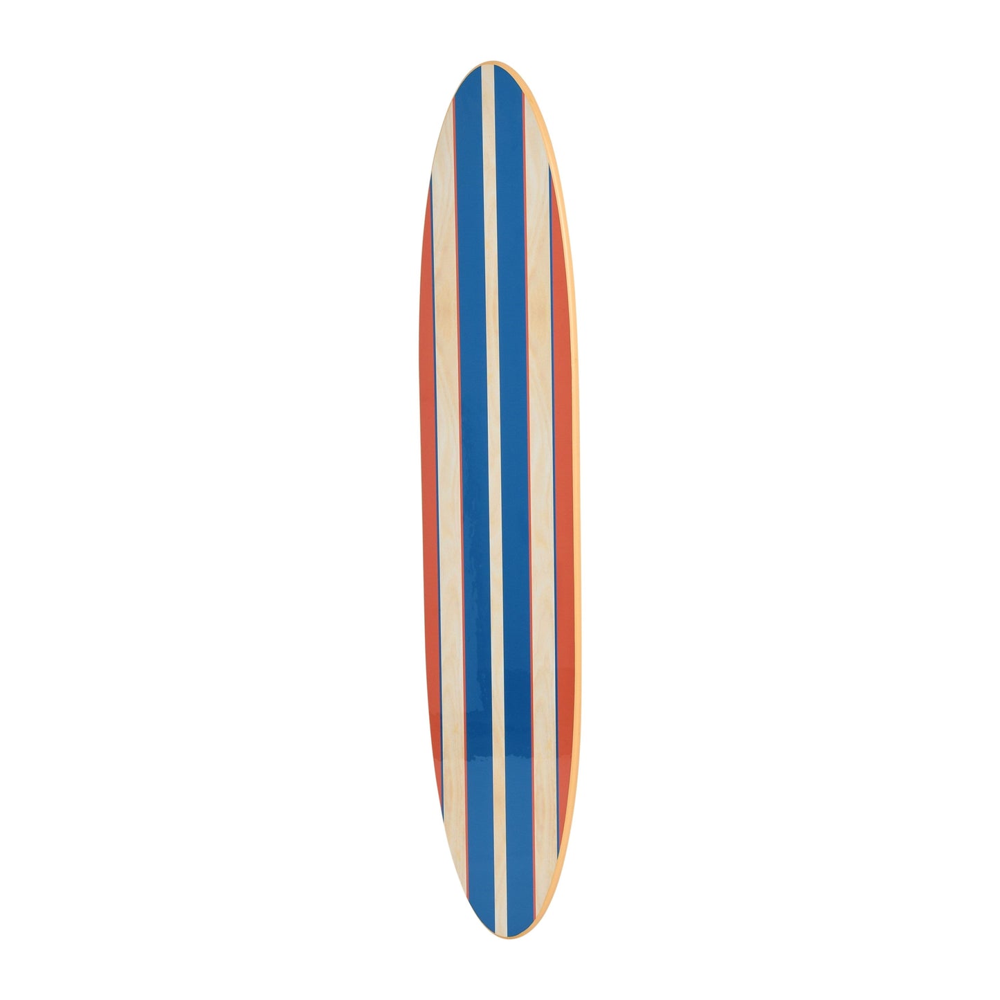 Lacquered Wood Surfboard Wall Décor