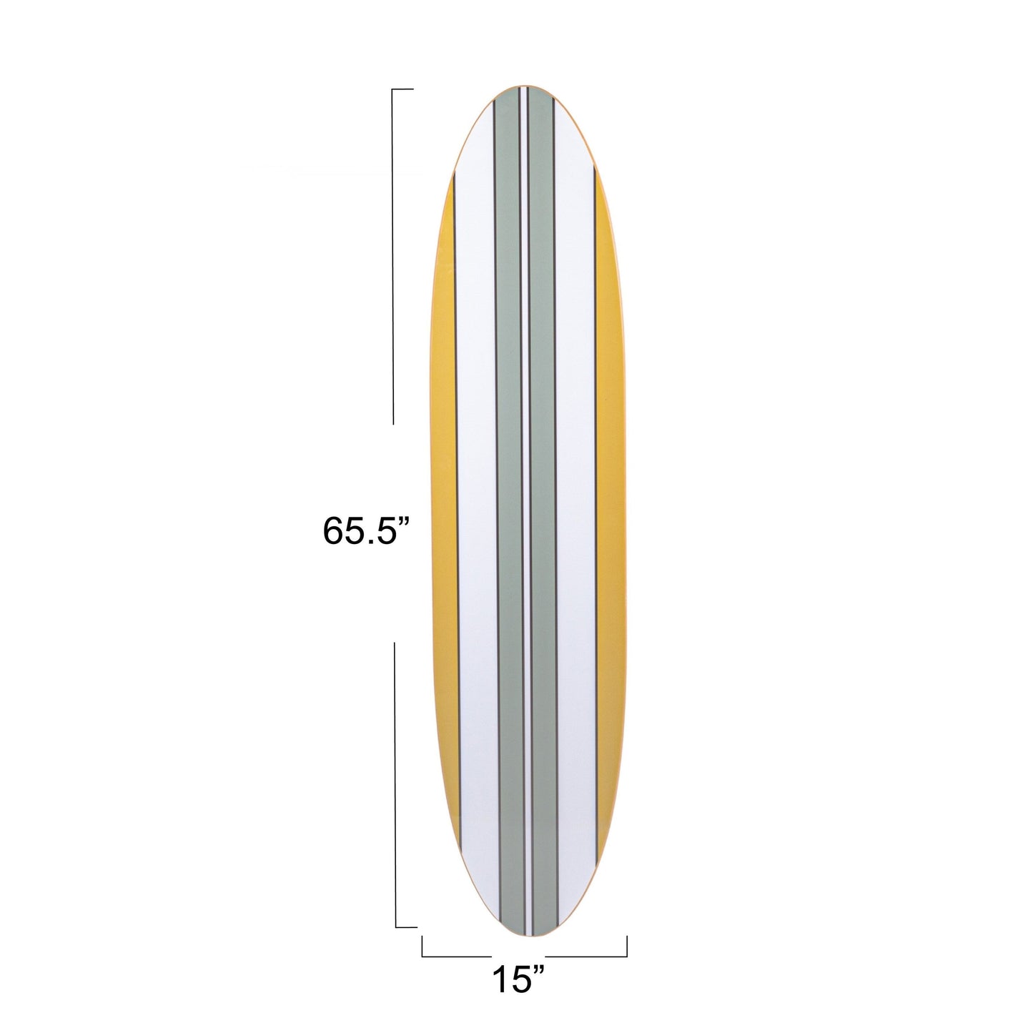 Lacquered Wood Surfboard Wall Décor