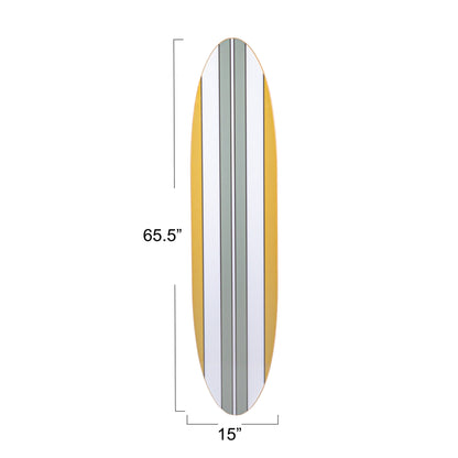 Lacquered Wood Surfboard Wall Décor